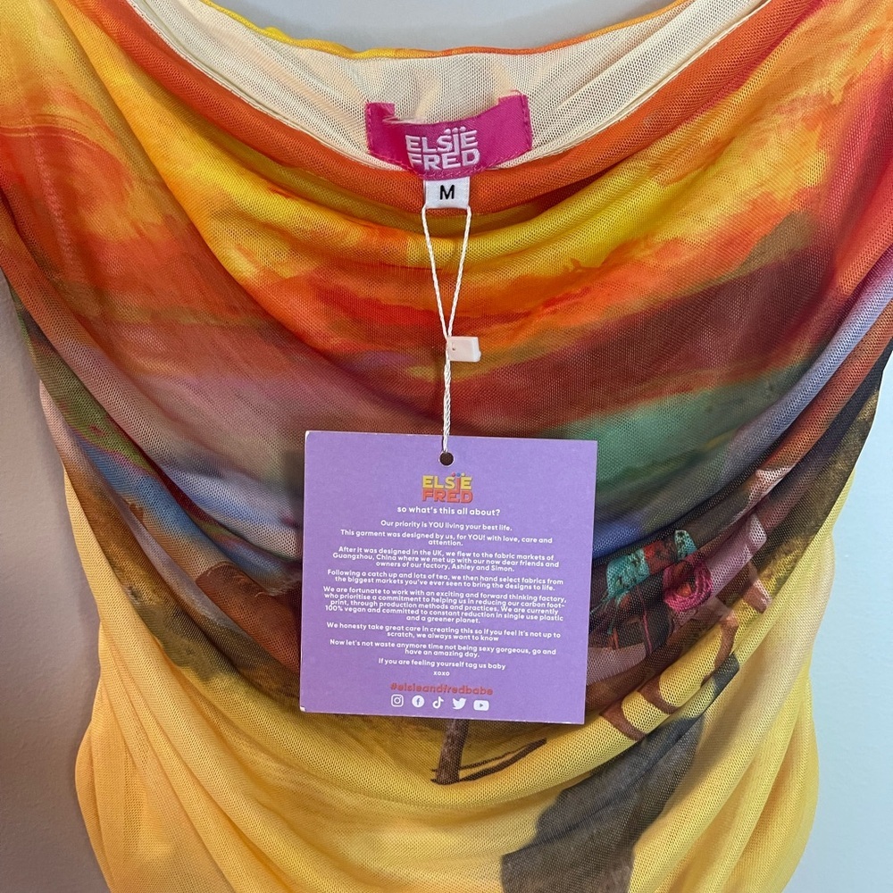 NWT Elsie & Fred rushed tube top novelty rawhide cowboy print size medium - Picture 2 of 10